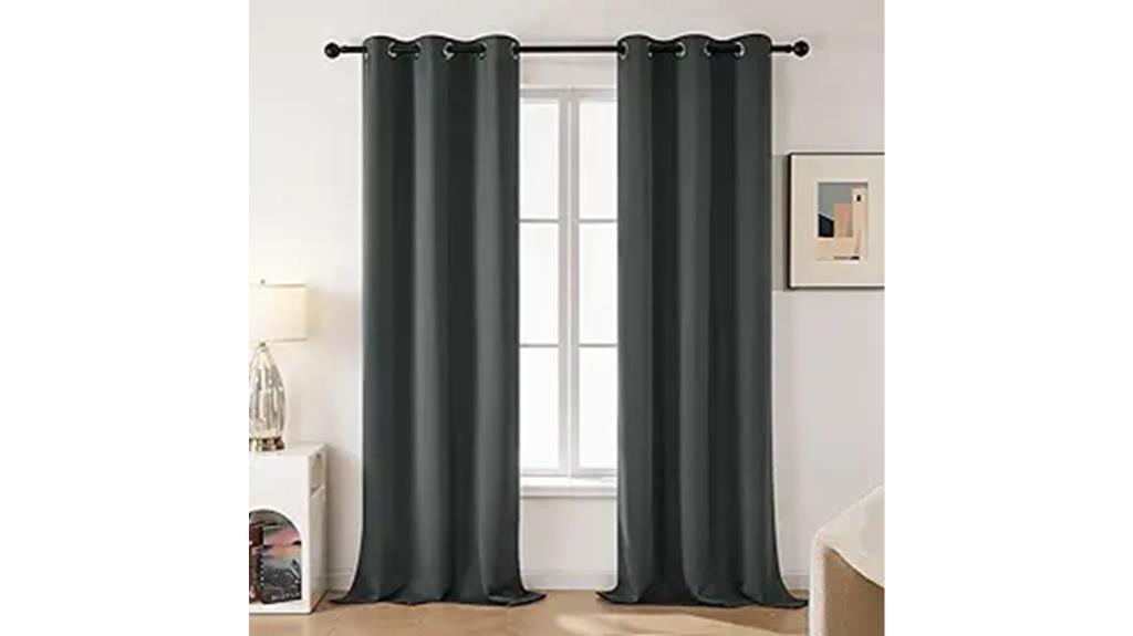 dark grey soundproof curtains