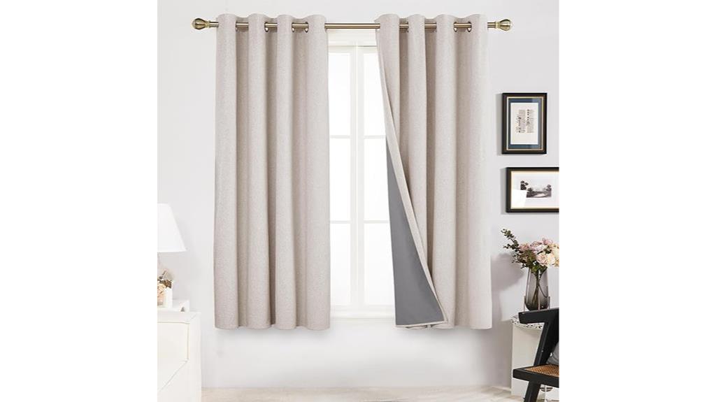 flaxen blackout curtains 52w x 63l inch 2 panels