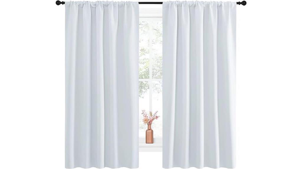 greyish white bedroom curtain