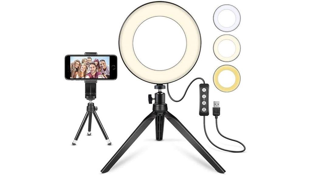 led ring light tripod stand youtube video makeup