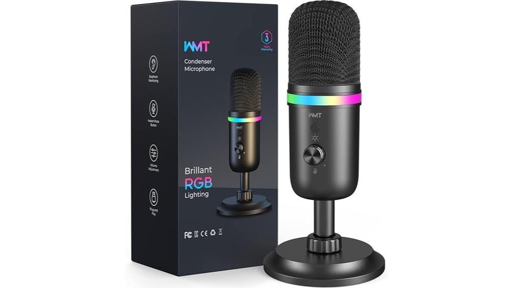 rgb lit gaming condenser microphone
