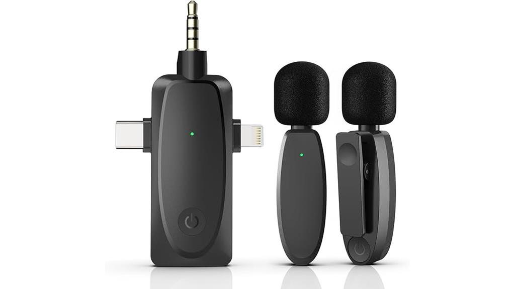 versatile wireless microphones for smartphones and cameras