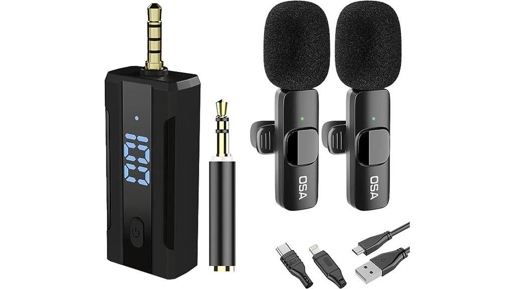 wireless dual lavalier microphone